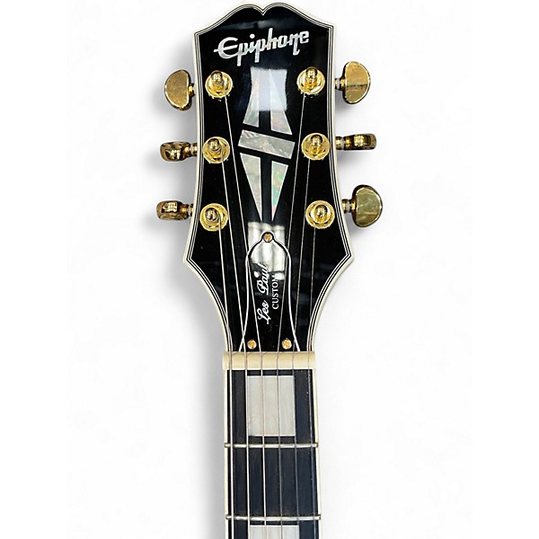 Used Epiphone Les Paul Custom Blackback Pro Alpine White Solid Body Electric Guitar