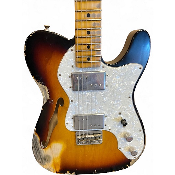 Used Fender Custom Shop 1972 Thinline Telecaster 3 Color Sunburst Hollow Body Electric Guitar