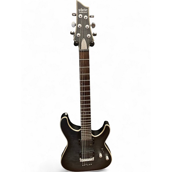 Used Schecter Guitar Research C1 Platinum Trans Black Solid Body Electric Guitar