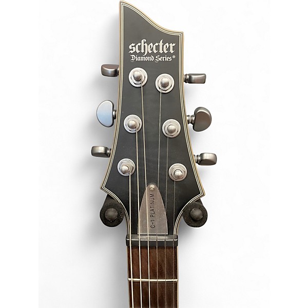 Used Schecter Guitar Research C1 Platinum Trans Black Solid Body Electric Guitar