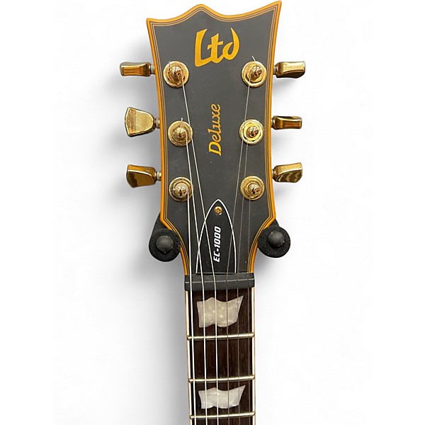 Used ESP LTD EC1000 Deluxe Black and Gold Solid Body Electric Guitar