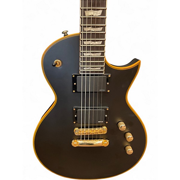 Used ESP LTD EC1000 Deluxe Black and Gold Solid Body Electric Guitar