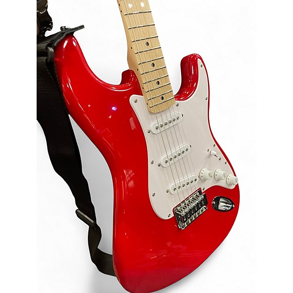 Used Squier Standard Stratocaster Cherry Solid Body Electric Guitar
