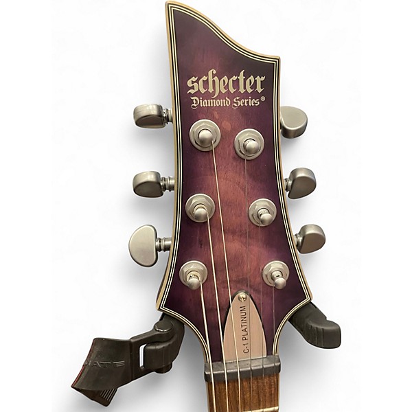 Used Schecter Guitar Research C1 Platinum Purple Burst Solid Body Electric Guitar