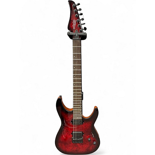 Used Schecter Guitar Research CR6 Crimson Burst Solid Body Electric Guitar
