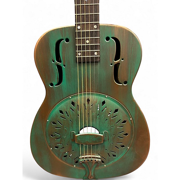 Used Recording King RM 997 VG DISTRESSED VINTAGE GREEN Resonator Guitar