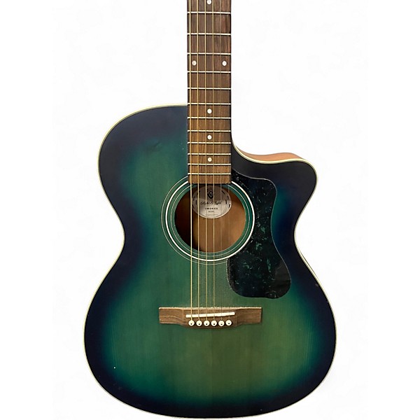 Used Guild OM-240CE Blue Burst Acoustic Electric Guitar
