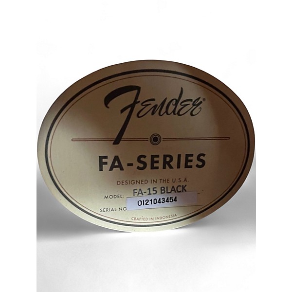 Used Fender FA15 Black Acoustic Guitar