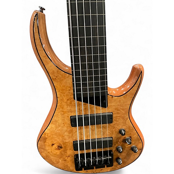 Used Mtd Kingston Z6 Fretless Natural Electric Bass Guitar