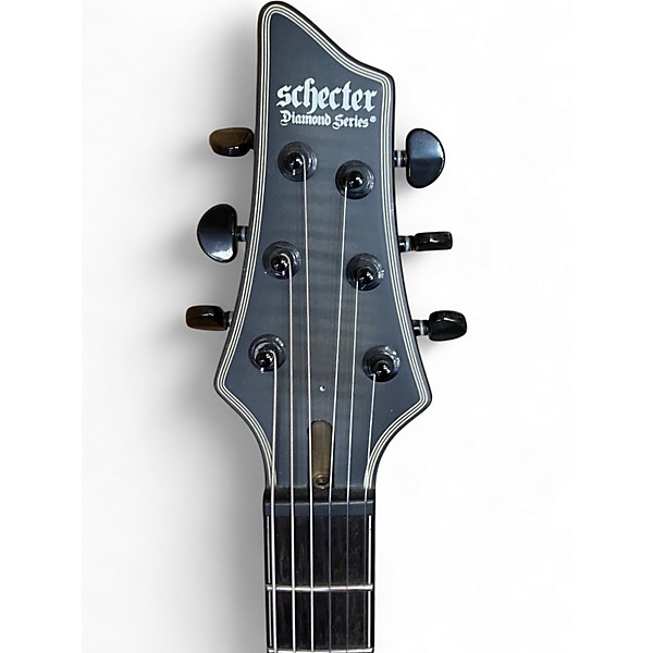 Used Schecter Guitar Research Km 6 Trans Black Solid Body Electric Guitar