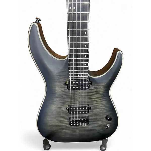 Used Schecter Guitar Research Km 6 Trans Black Solid Body Electric Guitar
