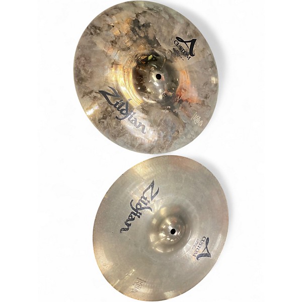 Used Zildjian 14in A Custom Hi Hat Pair Cymbal