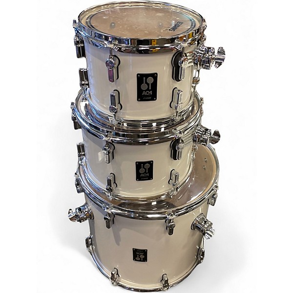 Used SONOR 4 Piece AQ1 WHITE Drum Kit