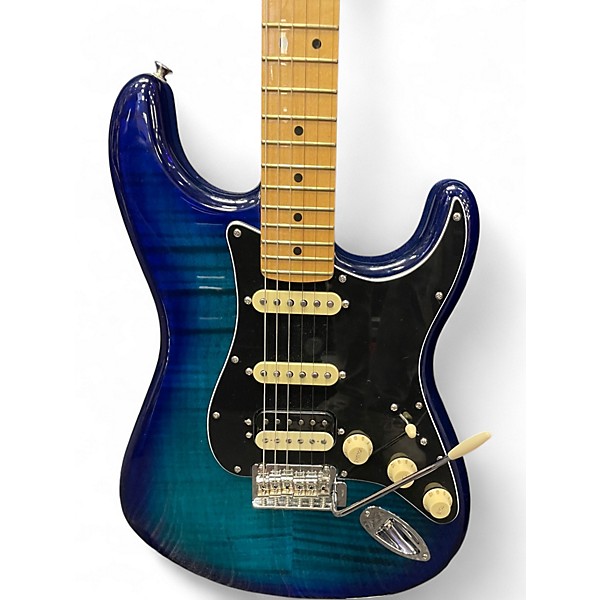 Used Fender Limited Edition Player Stratocaster HSS Plus Top Blue Burst Solid Body Electric Guitar