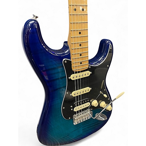 Used Fender Limited Edition Player Stratocaster HSS Plus Top Blue Burst Solid Body Electric Guitar