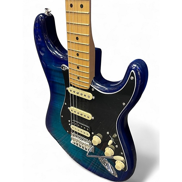 Used Fender Limited Edition Player Stratocaster HSS Plus Top Blue Burst Solid Body Electric Guitar