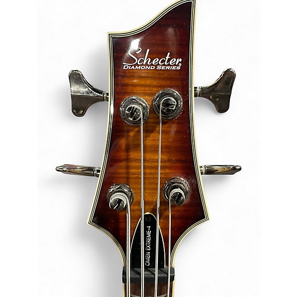 Used Schecter Guitar Research Omen Extreme 4 String Sunburst Electric Bass Guitar