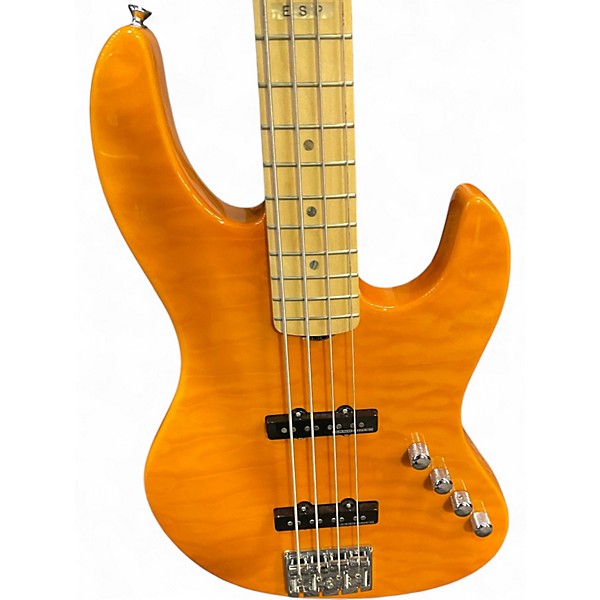 Used ESP LTD Elite J4 Amber Electric Bass Guitar