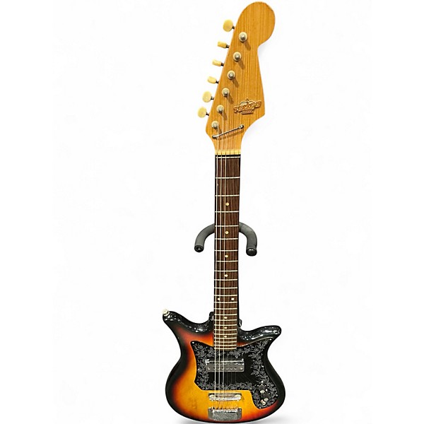 Vintage 1960s Teisco Tulip E-110 Tobacco Burst Solid Body Electric Guitar