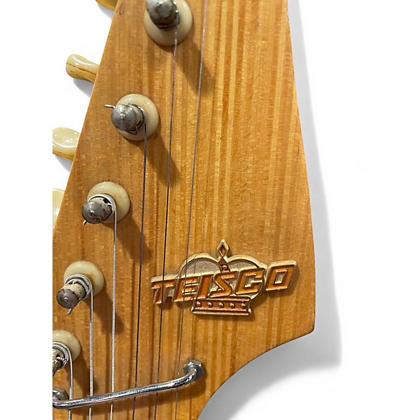Vintage 1960s Teisco Tulip E-110 Tobacco Burst Solid Body Electric Guitar