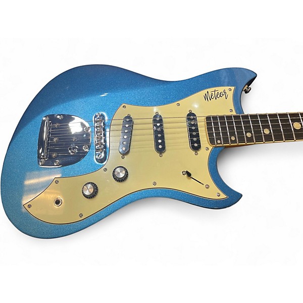 Used Cave & Canary meteor Electron Blue Metallic Solid Body Electric Guitar