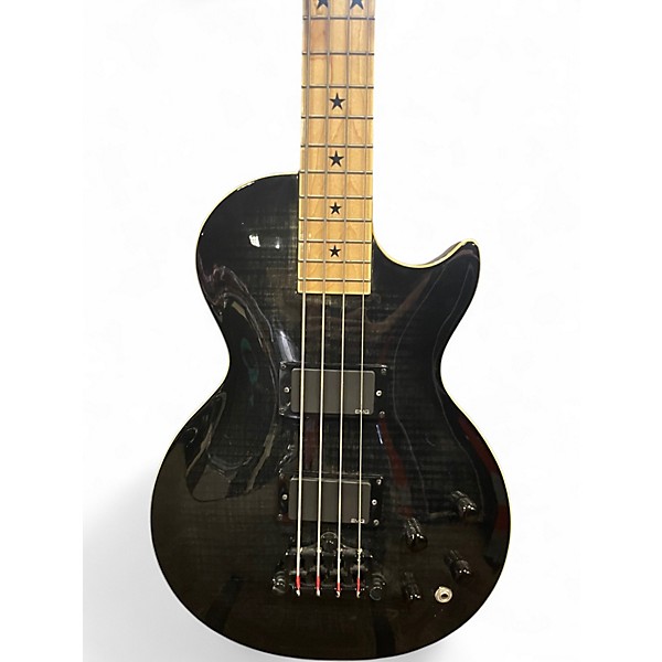 Used Epiphone LES PAUL BASS "THE VINNIE" Trans Black Electric Bass Guitar