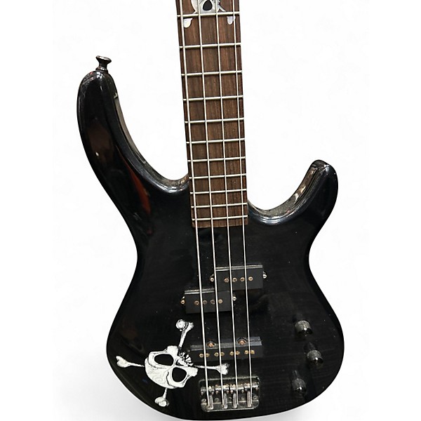 Used Squier MB4 Skull & Crossbones Black Electric Bass Guitar