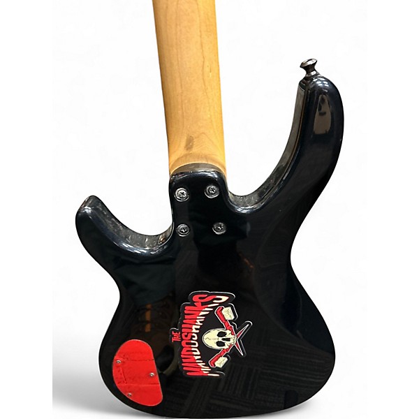 Used Squier MB4 Skull & Crossbones Black Electric Bass Guitar