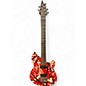 Used EVH Wolfgang Special STRIPED Red with Black and White Stripes Solid Body Electric Guitar thumbnail