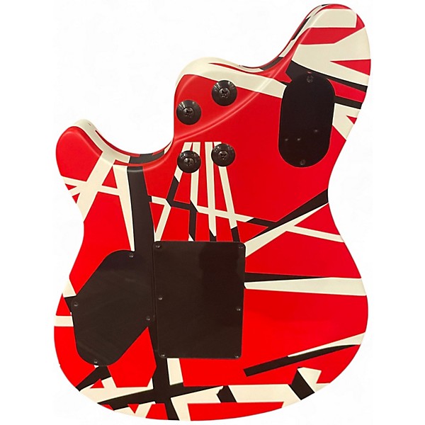 Used EVH Wolfgang Special STRIPED Red with Black and White Stripes Solid Body Electric Guitar