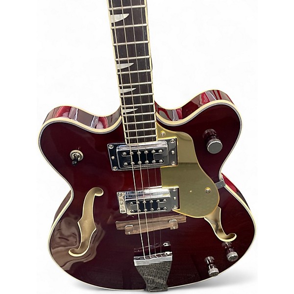 Used 2020s Eastwood Classic Tenor Wine Red Hollow Body Electric Guitar