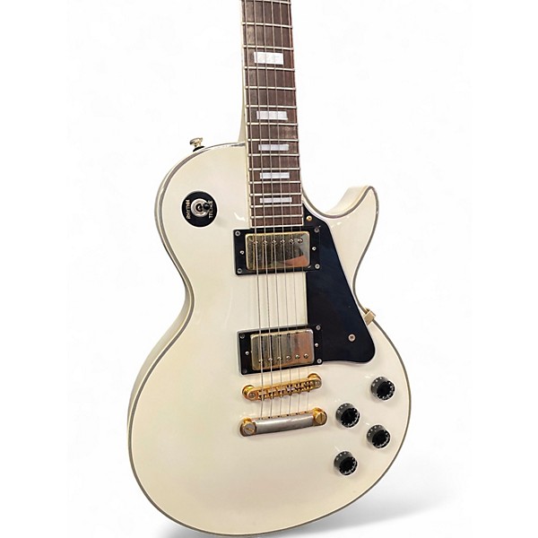 Used 2000s Epiphone Les Paul Custom Alpine White Solid Body Electric Guitar