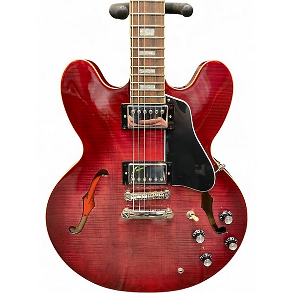 Used Epiphone ES335 FIGURED Trans Red Hollow Body Electric Guitar