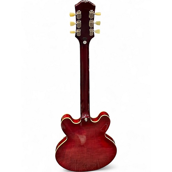 Used Epiphone ES335 FIGURED Trans Red Hollow Body Electric Guitar