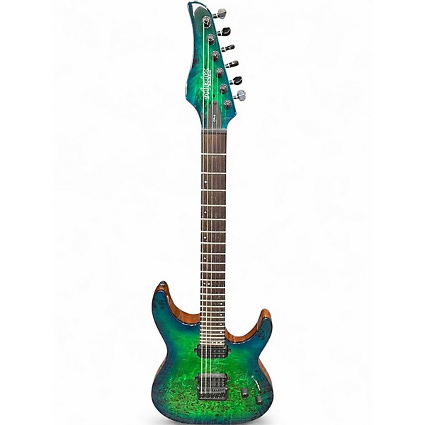 Used Schecter Guitar Research CR-6 AQUABURST Solid Body Electric Guitar