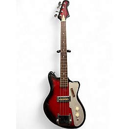 Vintage 1960s Kingston Short scale Red burst Electric Bass Guitar