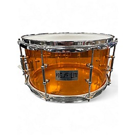 Used Pork Pie 7X13 Piglite snare Amber Drum