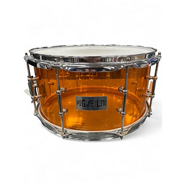 Used Pork Pie 7X13 Piglite snare Amber Drum