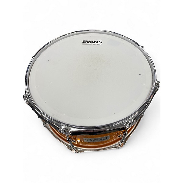 Used Pork Pie 7X13 Piglite snare Amber Drum