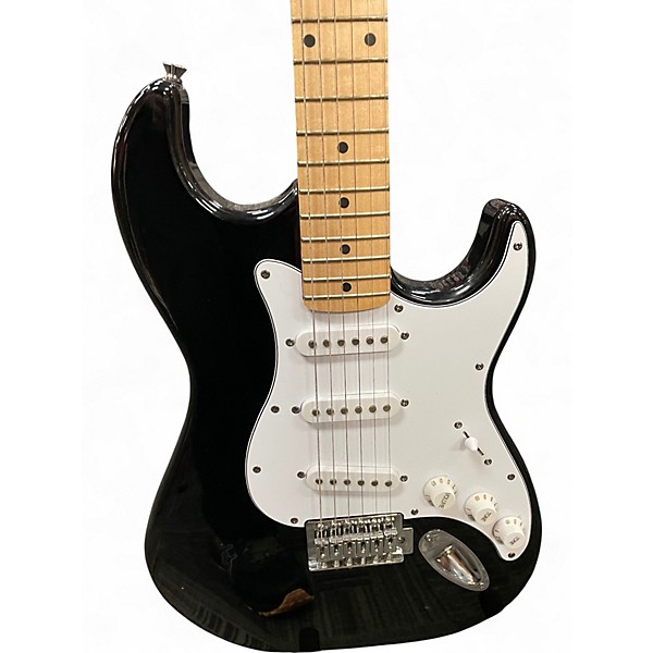 Used Silvertone St Style Black Solid Body Electric Guitar