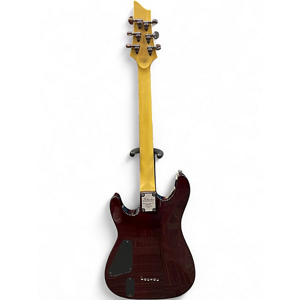 Used Schecter Guitar Research Hellraiser Deluxe Crimson Red Trans Solid Body Electric Guitar