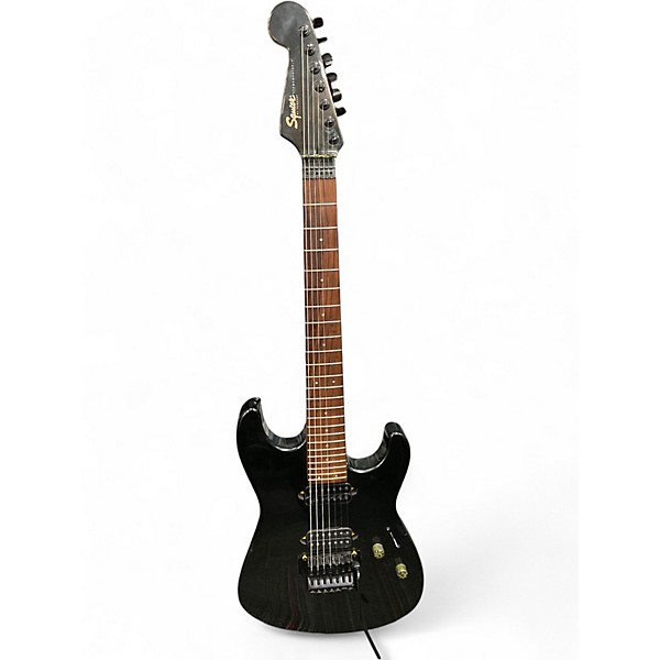Used 2000s Squier Stagemaster 7 FR Black Solid Body Electric Guitar
