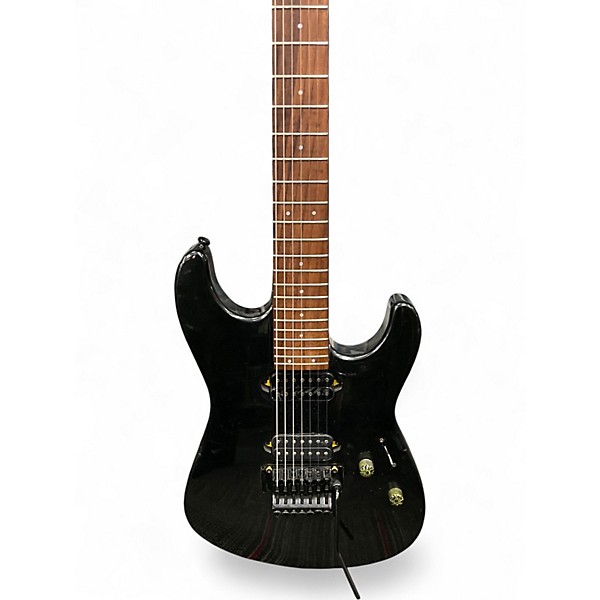 Used 2000s Squier Stagemaster 7 FR Black Solid Body Electric Guitar