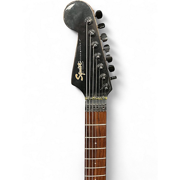 Used 2000s Squier Stagemaster 7 FR Black Solid Body Electric Guitar