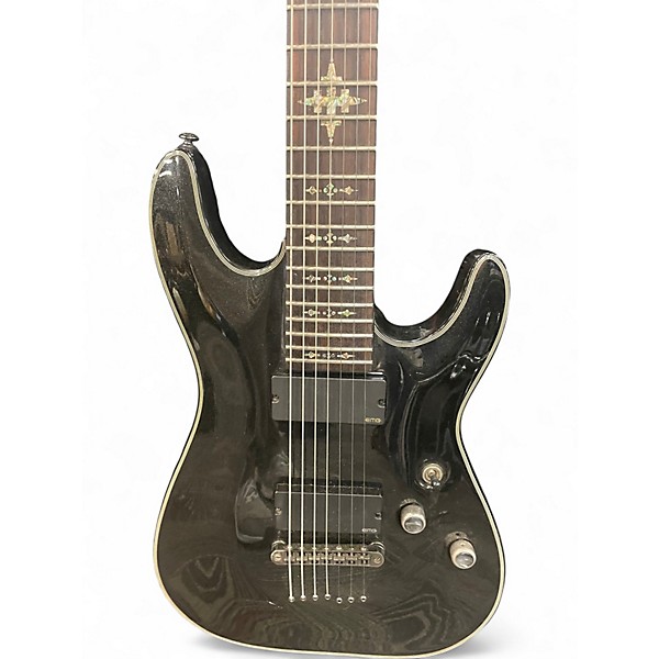 Used Schecter Guitar Research Damien Elite 7 BLACK SPARKLE Solid Body Electric Guitar