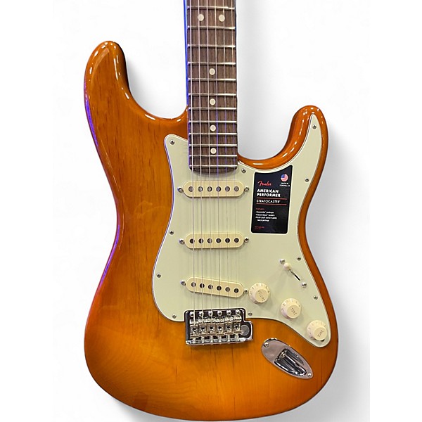 Used Fender American Performer Stratocaster Honey Burst Solid Body Electric Guitar