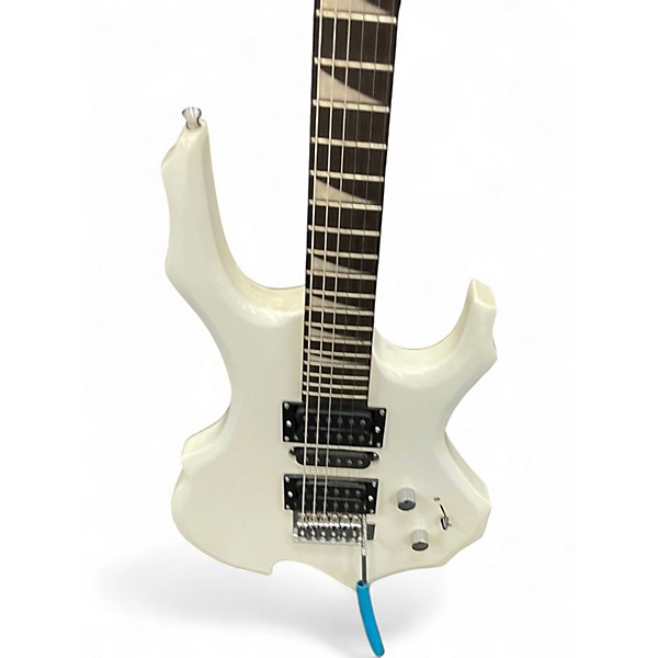 Used Glarry BURNING FIRE STYLE White Solid Body Electric Guitar
