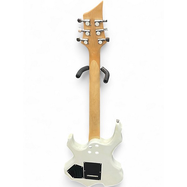 Used Glarry BURNING FIRE STYLE White Solid Body Electric Guitar
