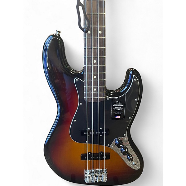 Used Fender American Professional Classic Jazz Bass 3 Color Sunburst Electric Bass Guitar
