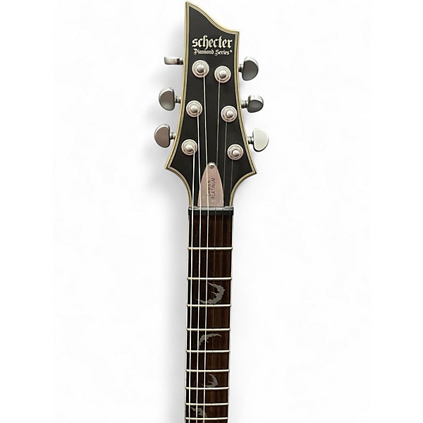 Used 2019 Schecter Guitar Research Damien Platinum Black and Gold Solid Body Electric Guitar